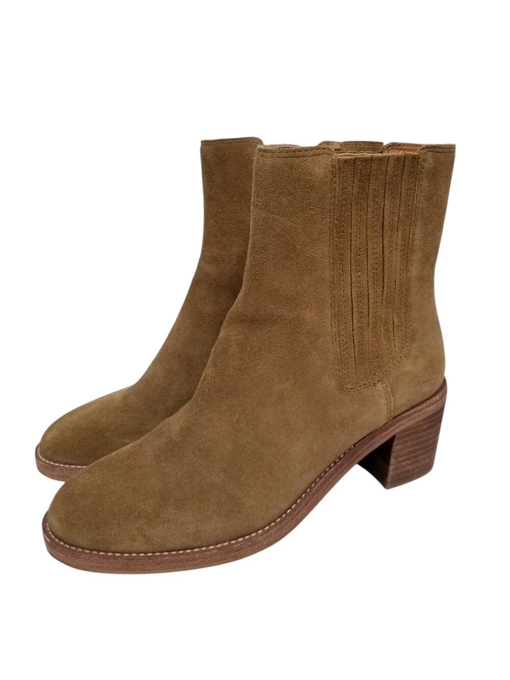 Madewell The Autumn High Western Chelsea Boots Tan Brown Suede Womens Size 7